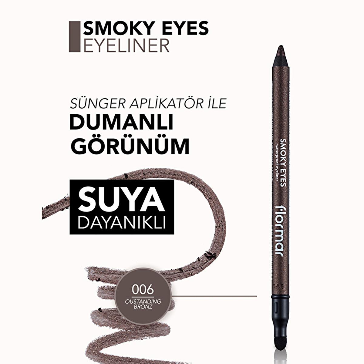 Flormar Smoky Eyes Bronze Eyeliner Pencil: Waterproof, Smudge-Proof, Long Lasting, & Highly Pigmented for Effortless Smoky Eyes by Beauty Care Bag