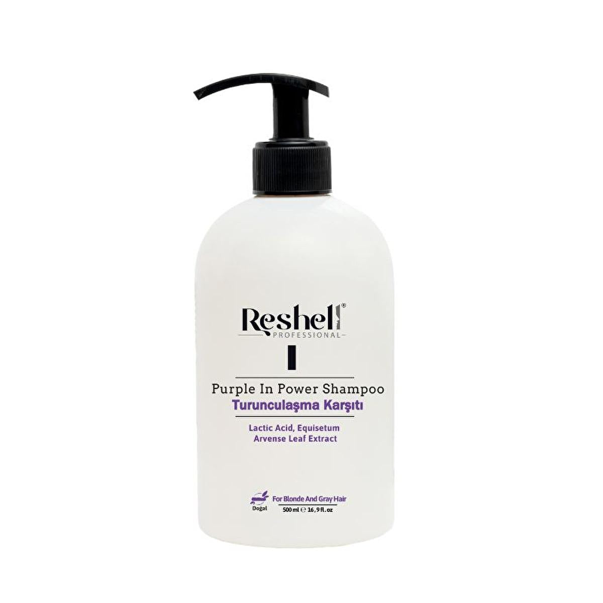 Reshell Purple In Power Anti-Brass Purple Shampoo: Neutralize Orange Tones for Blonde, Grey & Highlighted Hair (500ml) by Beauty Care Bag