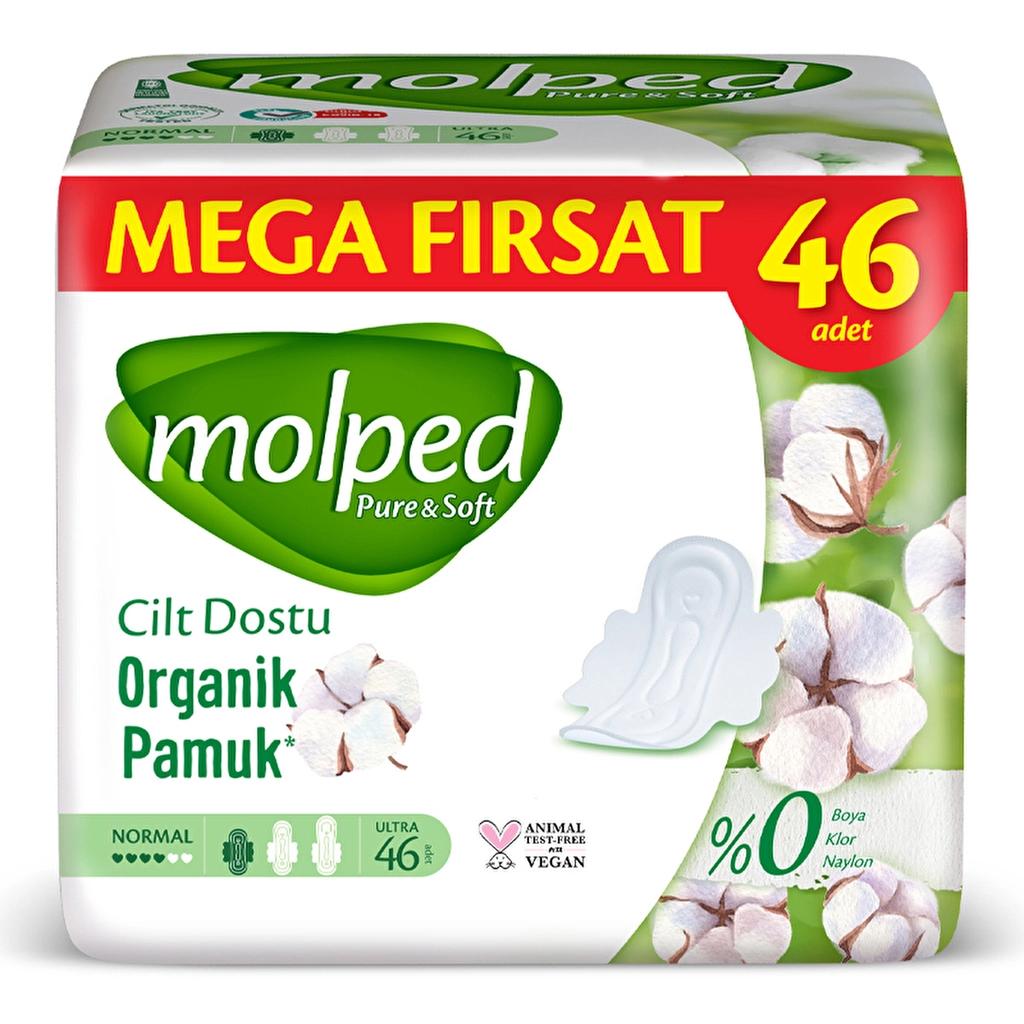 Molped Pure & Soft Normal Sanitary Pads Mega Pack 46 Count by Beauty Care Bag