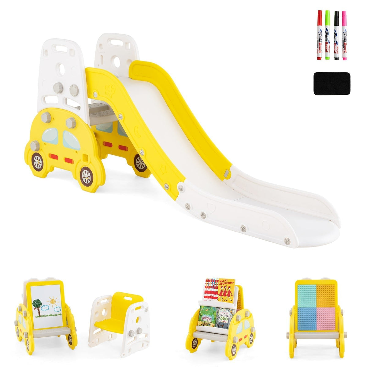 5-in-1 toddler slide and art easel set by GBruno Store, view 5