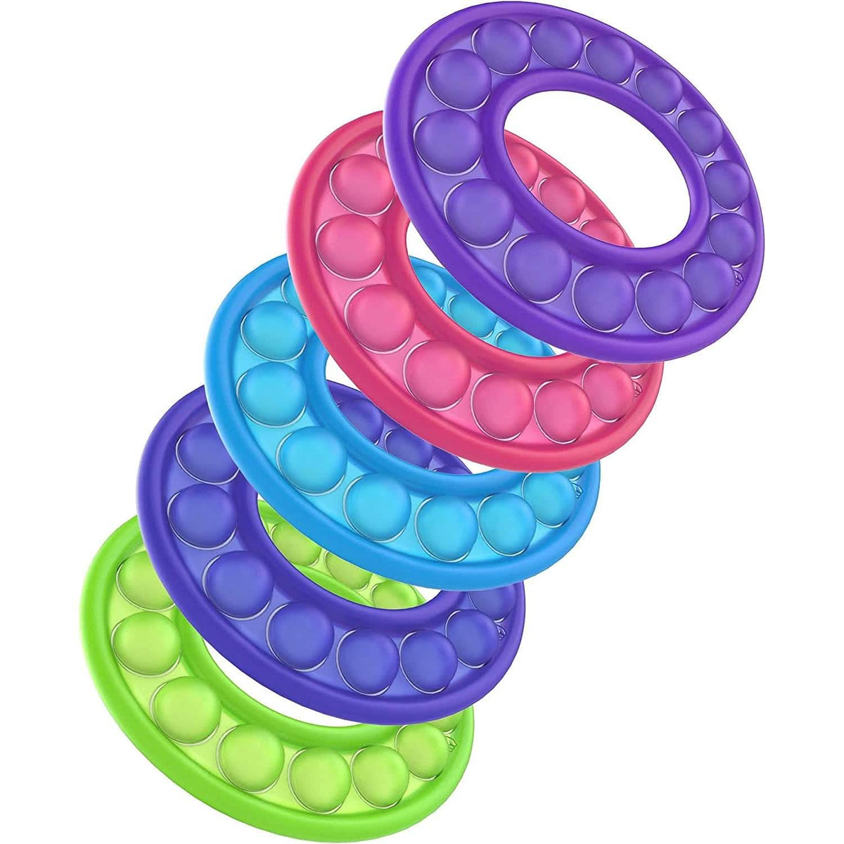 5-pack of circle pop it fidget rings by EasyOptionXY