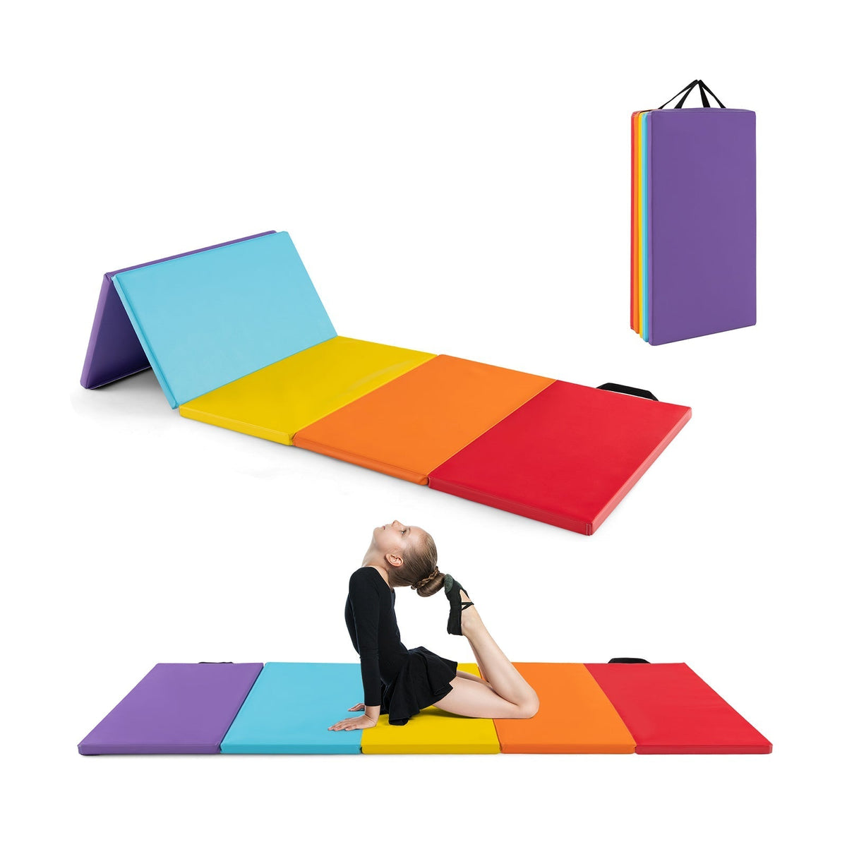 5-panel folding gymnastics mat by GBruno Store, view 3
