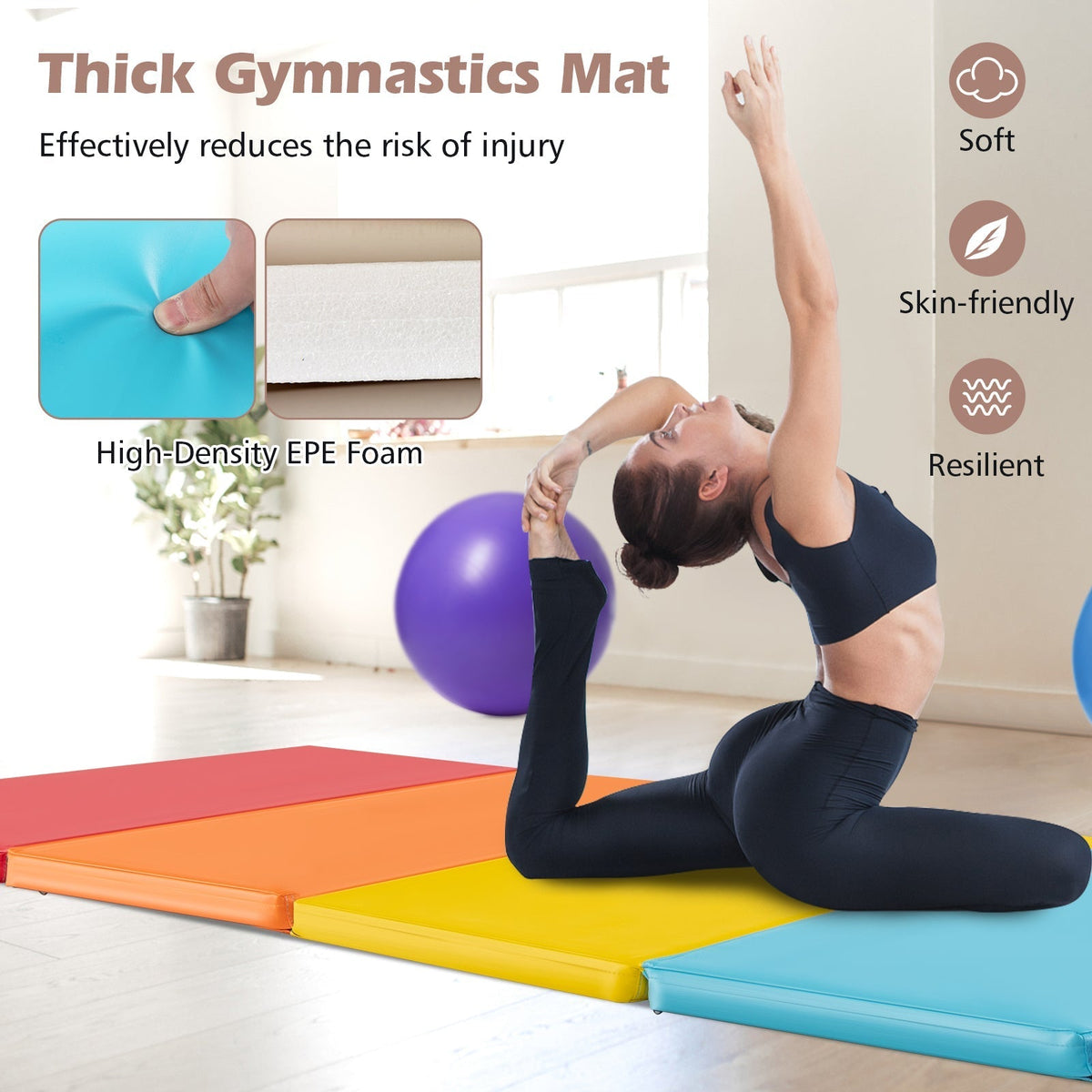 5-panel folding gymnastics mat by GBruno Store, view 7