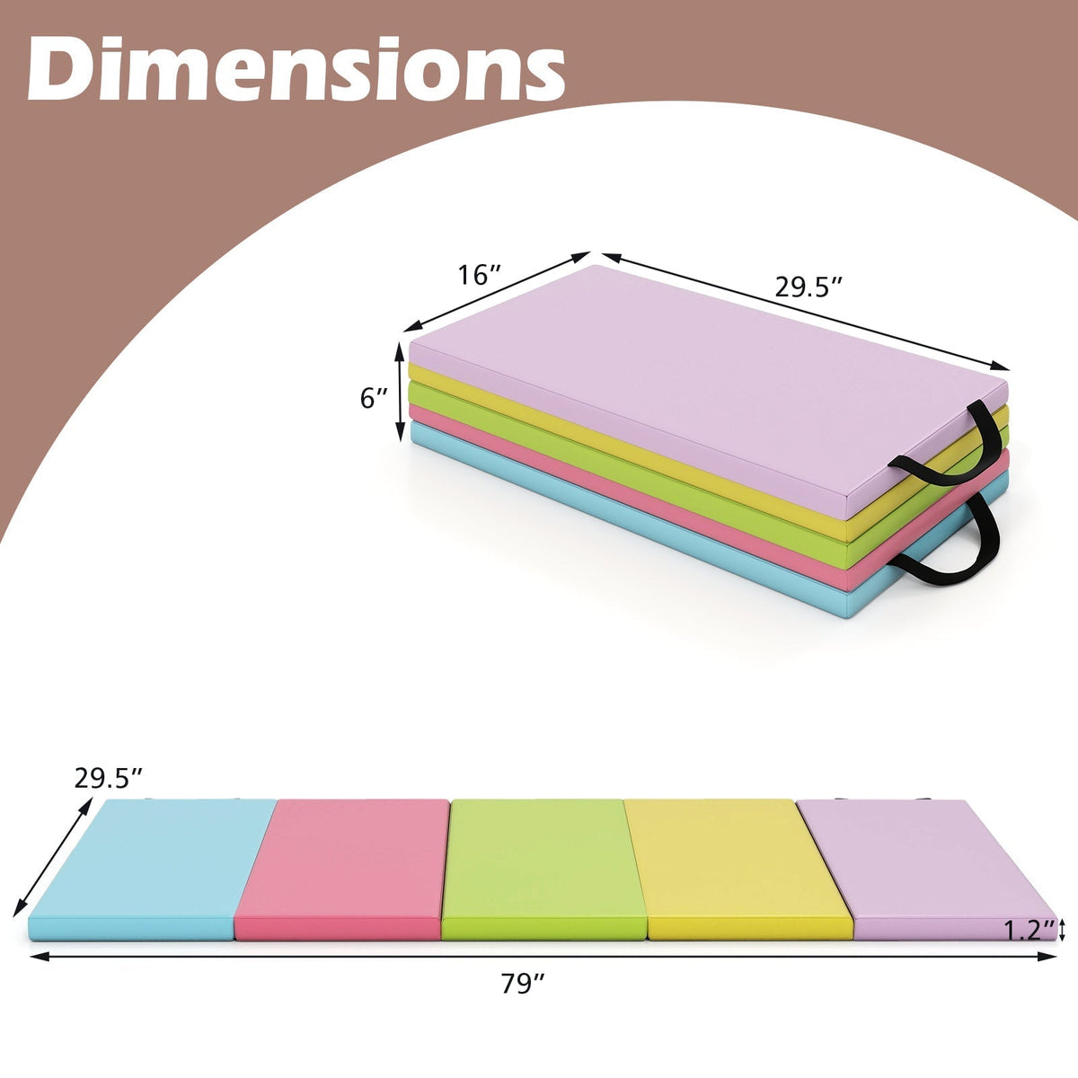 5-panel folding gymnastics mat by GBruno Store, view 12
