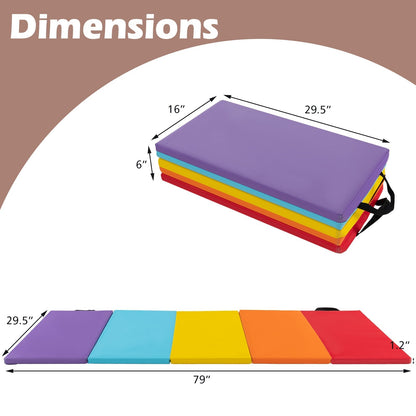 5-panel folding gymnastics mat by GBruno Store, view 4