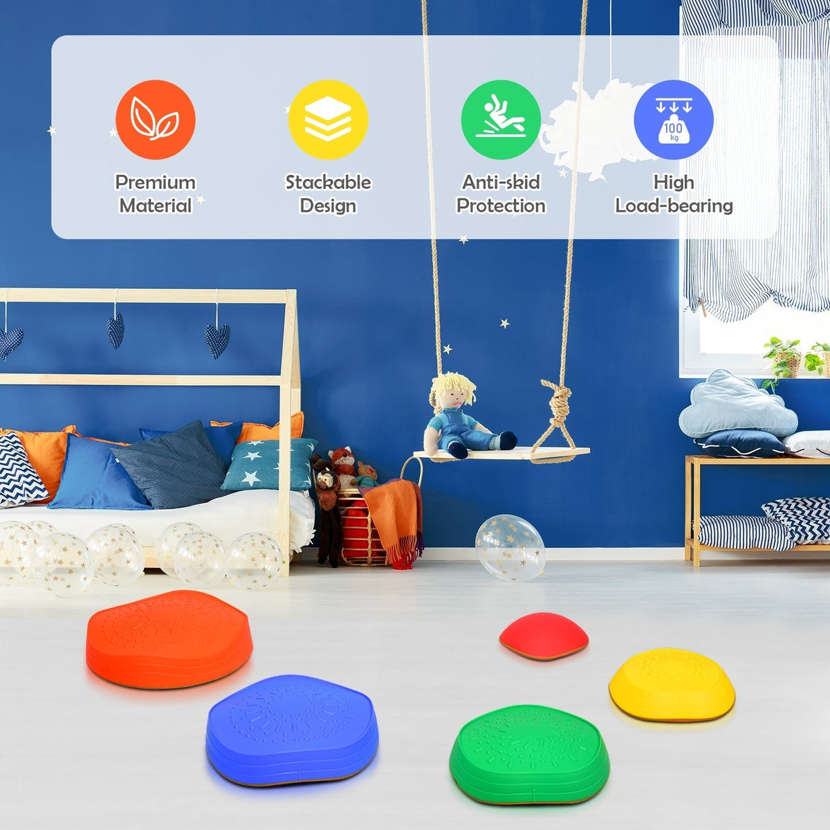 5-piece kids balance stepping stones by GBruno Store, view 7