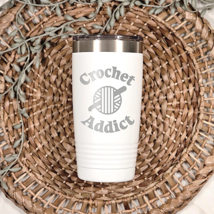 Insulated Travel Mug - 20 oz Engraved Tumbler With Double Wall Insulation For Crochet Lovers by Joyful Moose