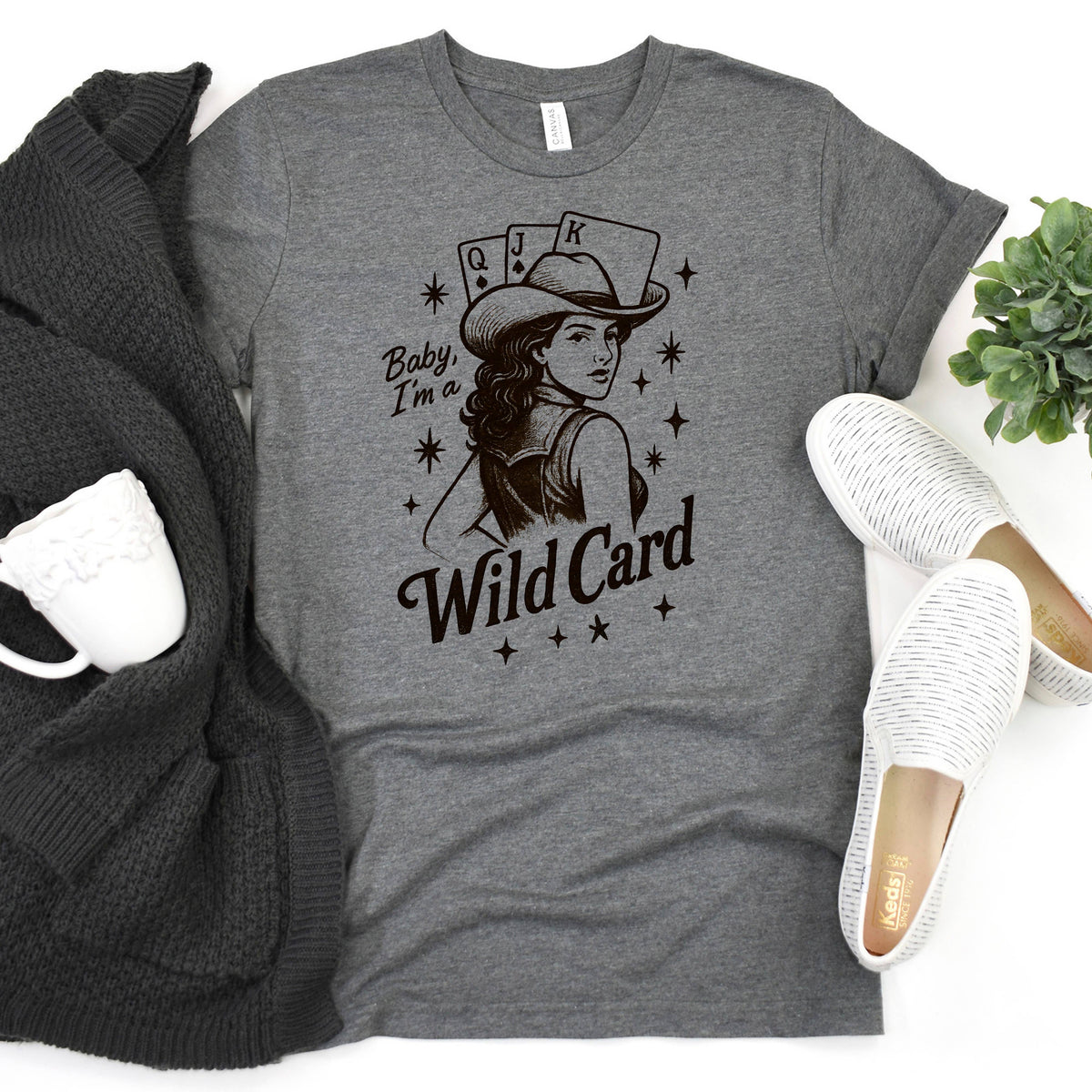 Baby, I'm a Wild Card Graphic Tee | Retro Western Cowgirl by Joyful Moose