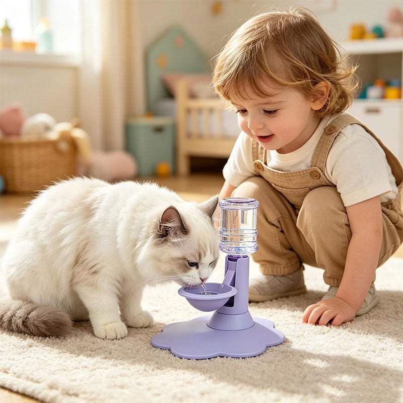 Gravity Cat Water Dispenser, No Electricity, Filter-Free, Adjustable Height Pet Fountain for Cats & Small Dogs by eprolo