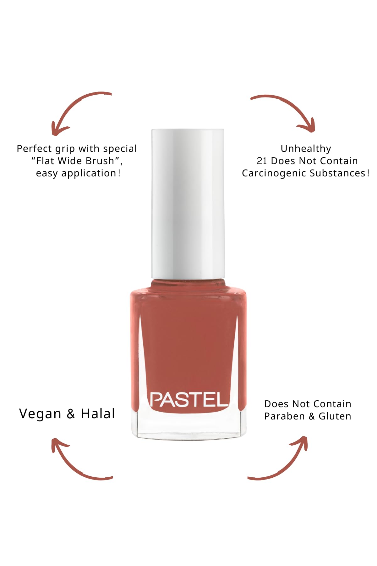 Pastel Nude 299 Vegan & Cruelty-Free Nail Polish - 13ml, Chemical-Free Beauty by Beauty Care Bag