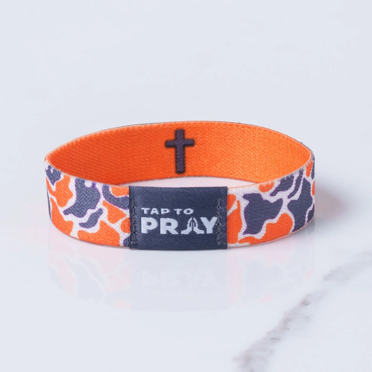 Team Camo Orange Tap to Pray Wristband by Rust & Cinder