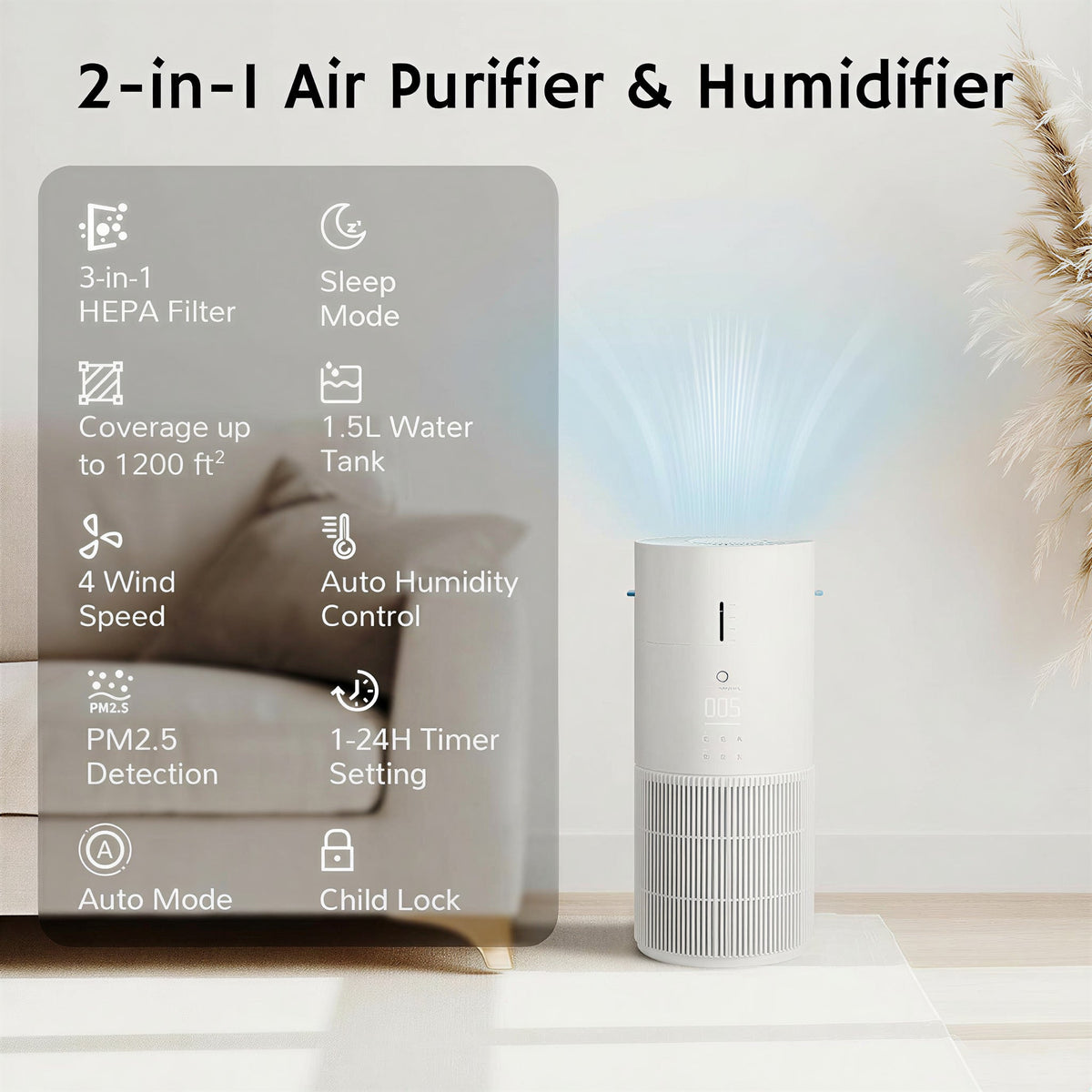 Ethereal Rain AEH300 Air Purifier & Humidifier Combo by Airthereal