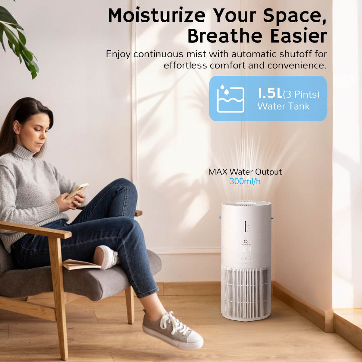 Ethereal Rain AEH300 Air Purifier & Humidifier Combo by Airthereal