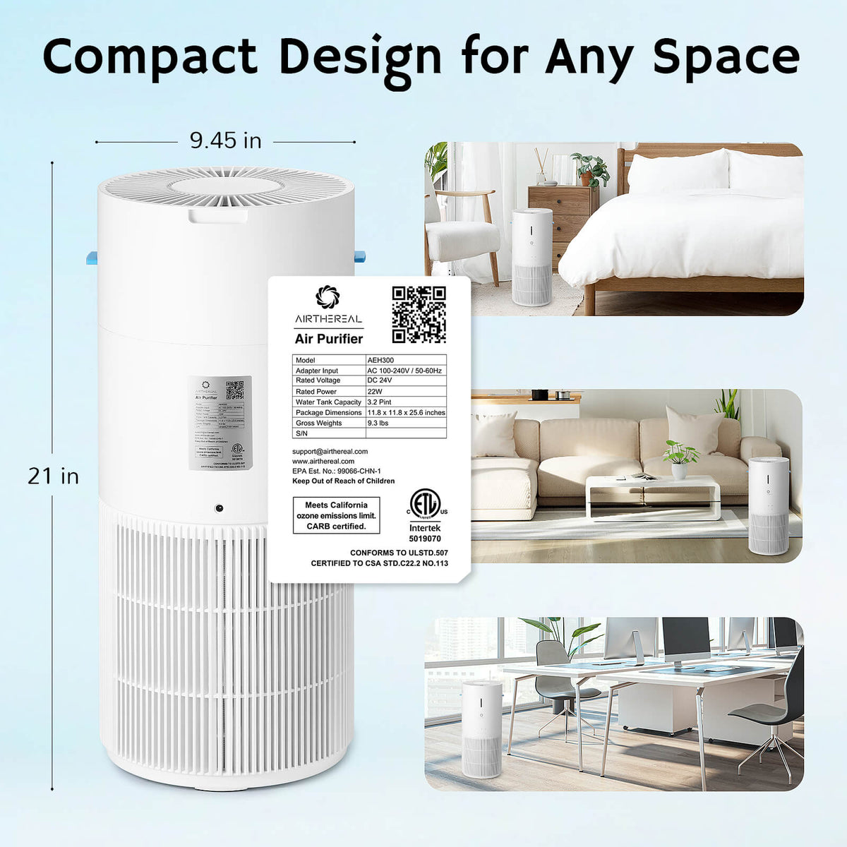 Ethereal Rain AEH300 Air Purifier & Humidifier Combo by Airthereal