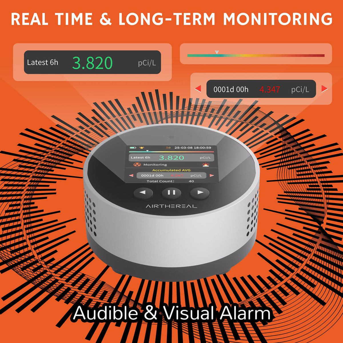 RM-65 Radon Detector for Home Basement by Airthereal