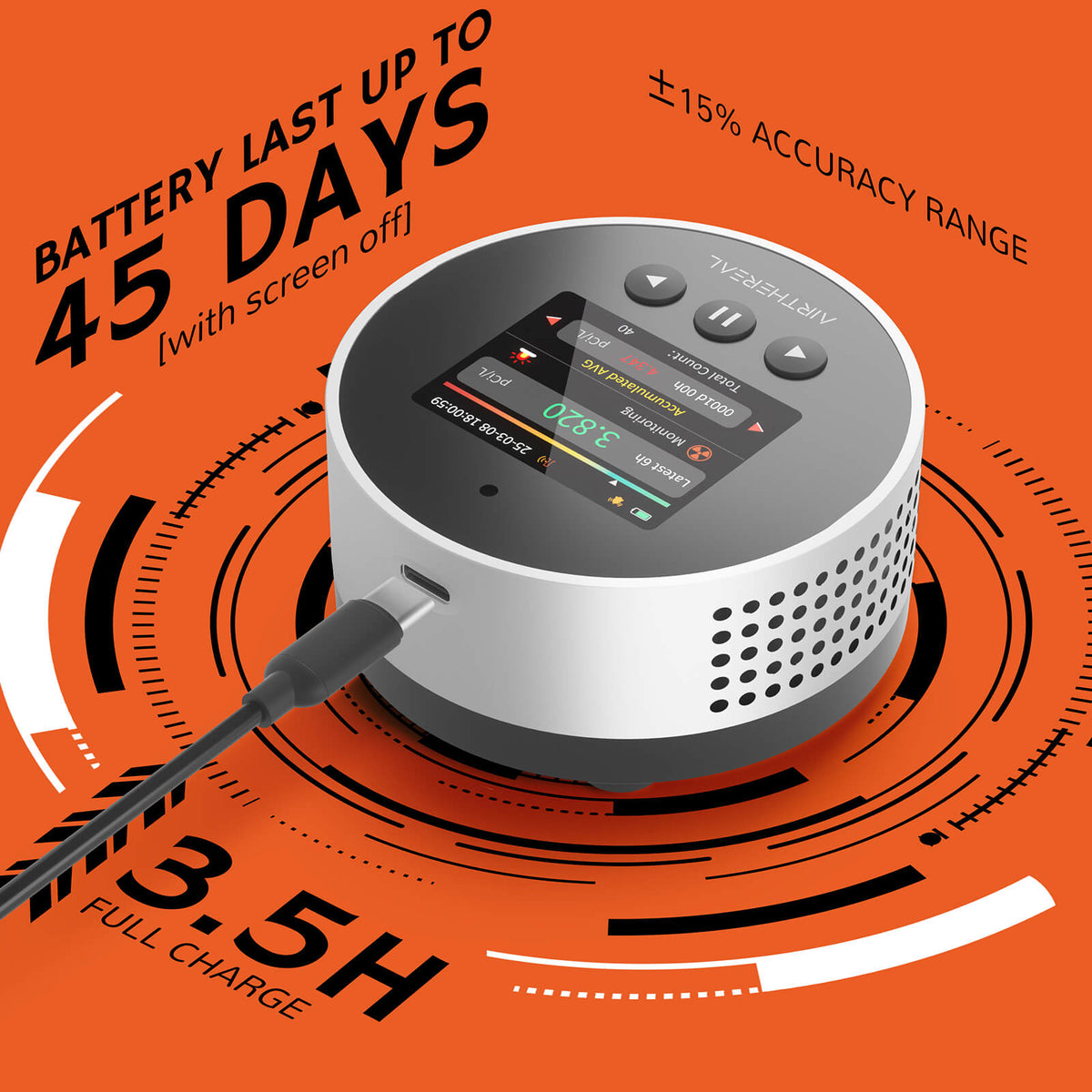 RM-65 Radon Detector for Home Basement by Airthereal