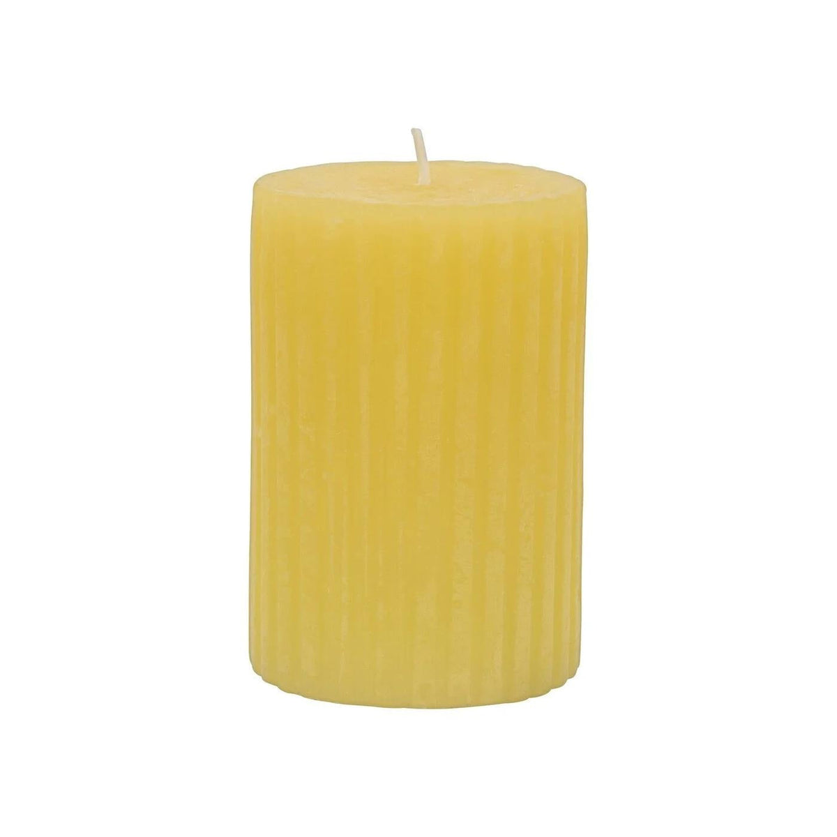 Rubin Licht Rustic Grooved Yellow Candle for Cozy Glow by Beauty Care Bag