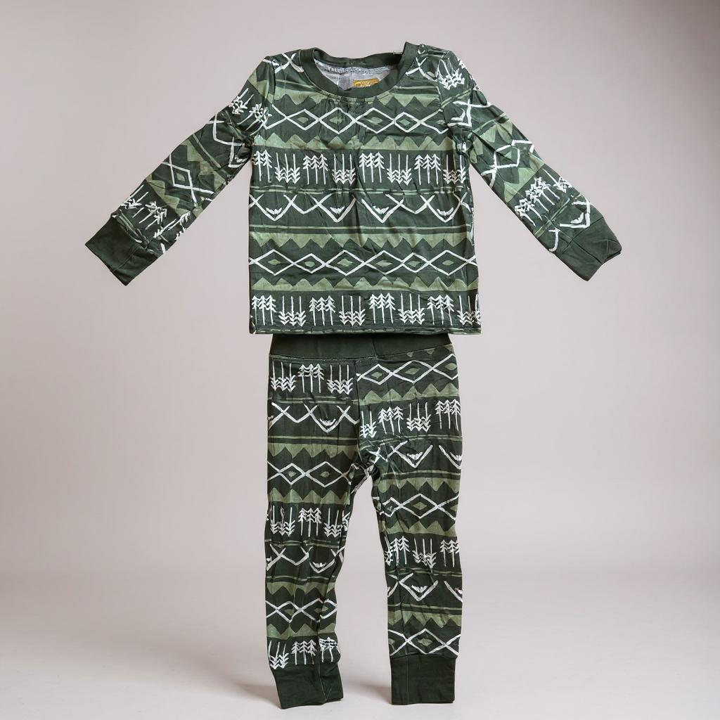 Green Mountain Bamboo PJ Set - Soft Kids Pajamas | Eco-Friendly Sleepwear by Keep the Littles Wild