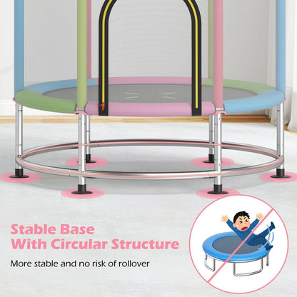 55-inch kids trampoline with enclosure net and gym bar by GBruno Store, view 18