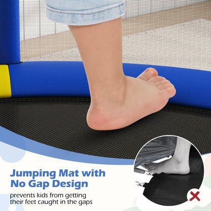 55-inch kids trampoline with enclosure net and gym bar by GBruno Store, view 24