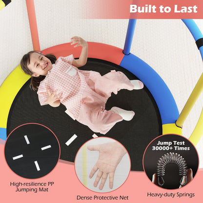 55-inch kids trampoline with enclosure net and gym bar by GBruno Store, view 25