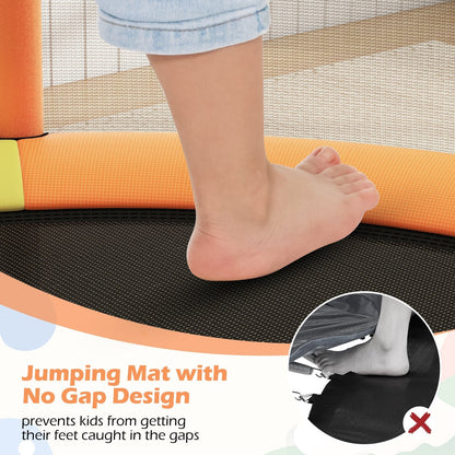 55-inch kids trampoline with enclosure net and gym bar by GBruno Store, view 23
