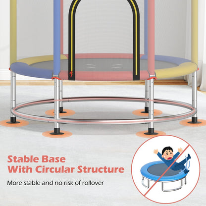 55-inch kids trampoline with enclosure net and gym bar by GBruno Store, view 17