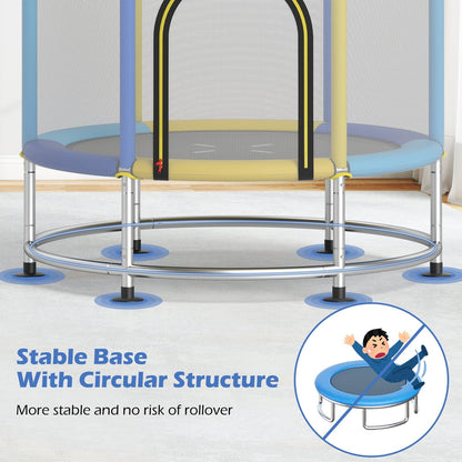 55-inch kids trampoline with enclosure net and gym bar by GBruno Store, view 19