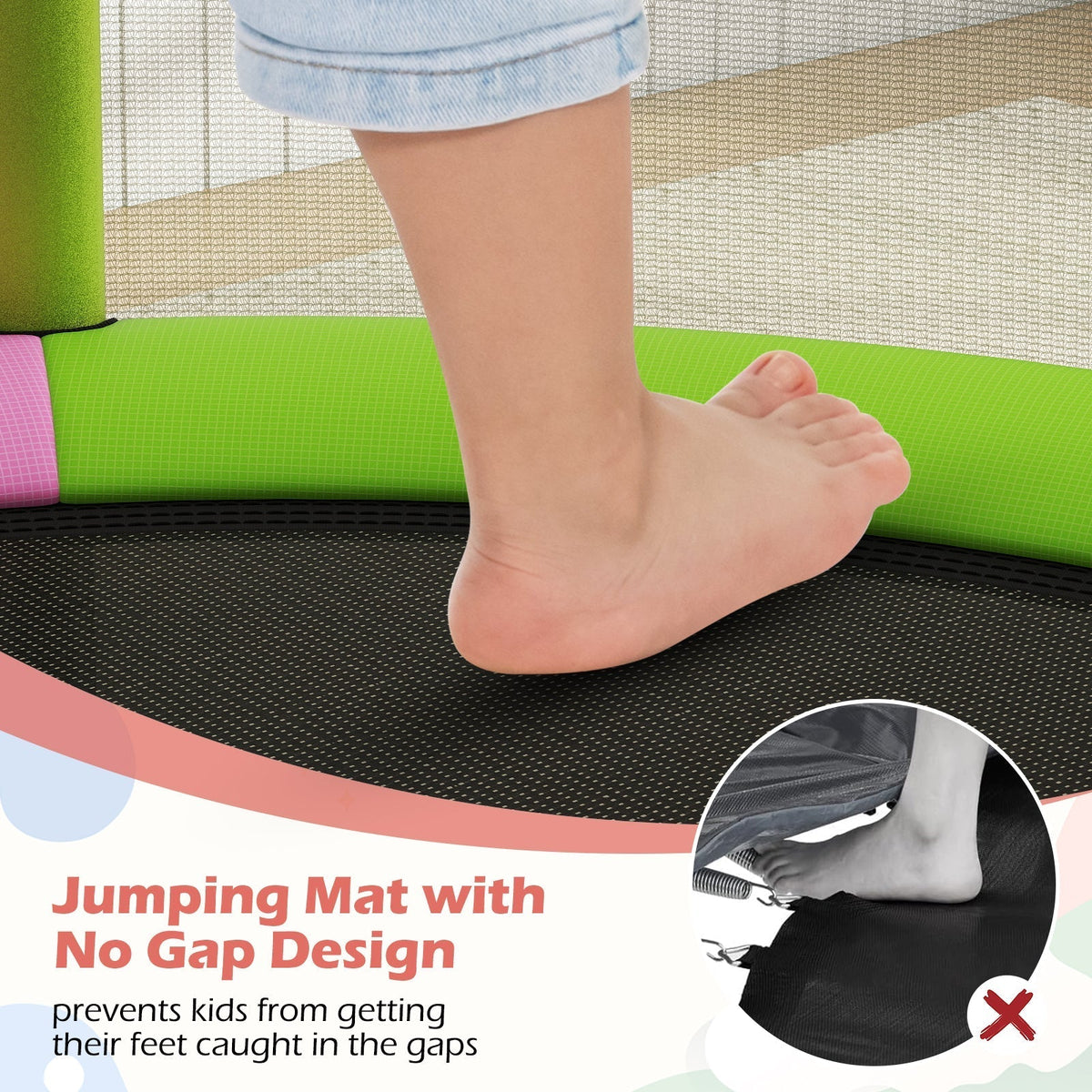 55-inch kids trampoline with enclosure net and gym bar by GBruno Store, view 22