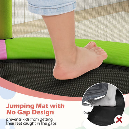 55-inch kids trampoline with enclosure net and gym bar by GBruno Store, view 22