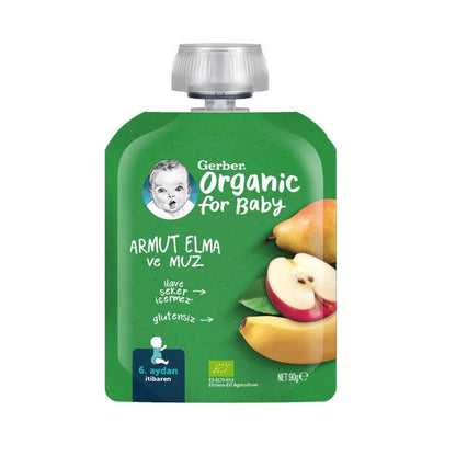 Gerber Organic Apple Banana Pear Puree Baby Food 90g by Beauty Care Bag