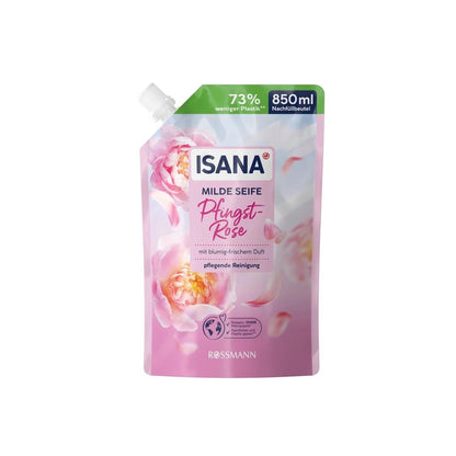 Isana Peony Liquid Soap Refill for Gentle Cleansing 850ml by Beauty Care Bag