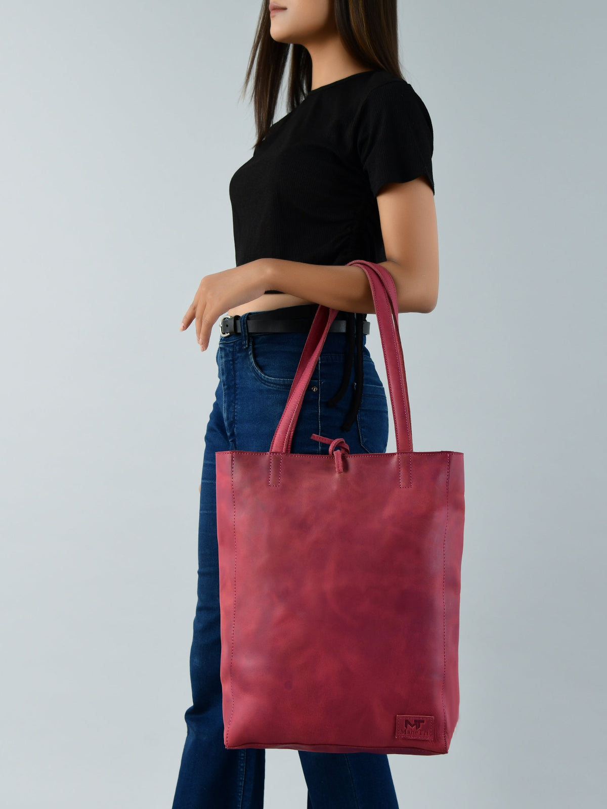 Maroon Leather Tote Bag by Classy Leather Bags