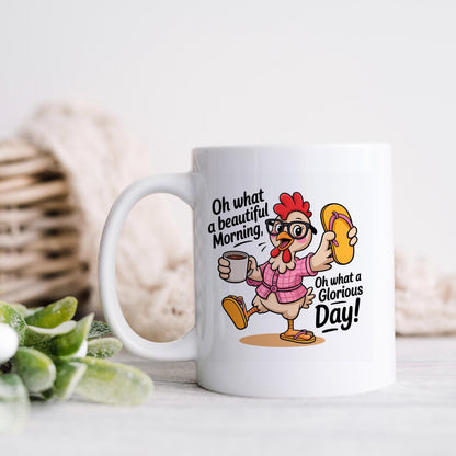 Funny Chicken Mug - Ceramic Coffee Mug, Microwave Safe Morning Cup by Joyful Moose