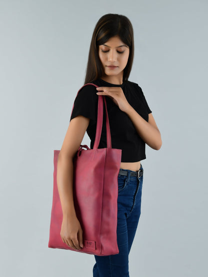 Maroon Leather Tote Bag by Classy Leather Bags