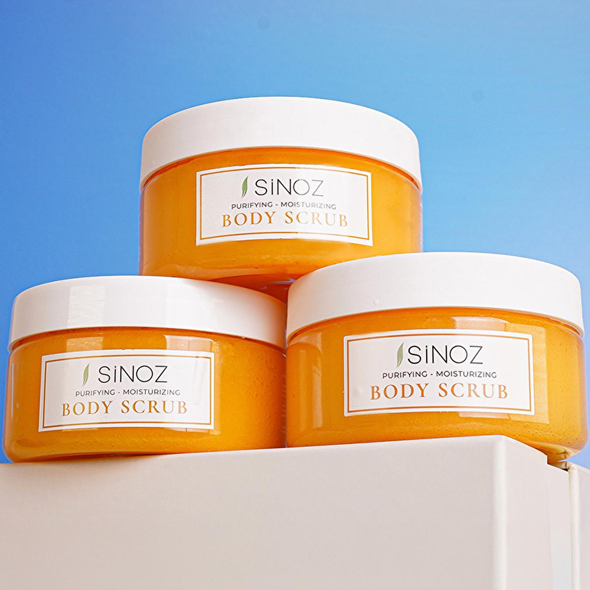 Sinoz Gold Aura Body Scrub - Exfoliating Sea Salt Scrub for Smooth, Moisturizing Skin - Natural Oils & Vitamin E by Beauty Care Bag