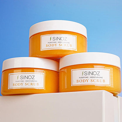 Sinoz Gold Aura Body Scrub - Exfoliating Sea Salt Scrub for Smooth, Moisturizing Skin - Natural Oils & Vitamin E by Beauty Care Bag