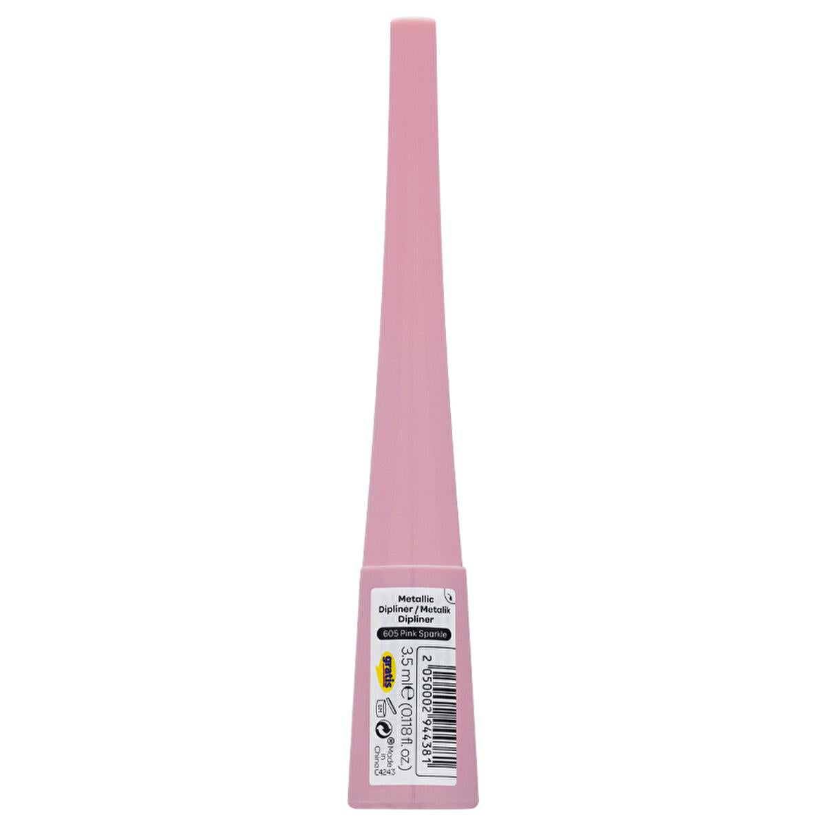 Beaulis Metallic Eyeliner - Beaulis Fun Metalik Dipliner 605 Pink Sparkle, Liquid Eyeliner for Glamorous Eye Makeup by Beauty Care Bag