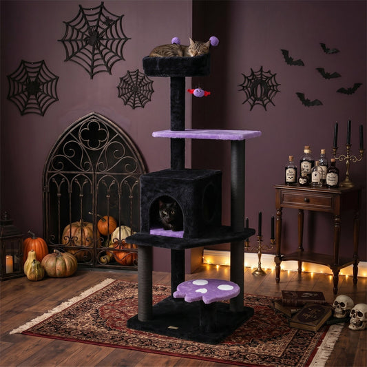 57-inch spooky gothic cat tree with platforms and scratching posts by GBruno Store