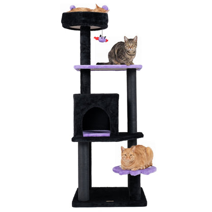 57-inch gothic cat tower with devil's ear perch, condo and spider toy by GBruno Store, view 4