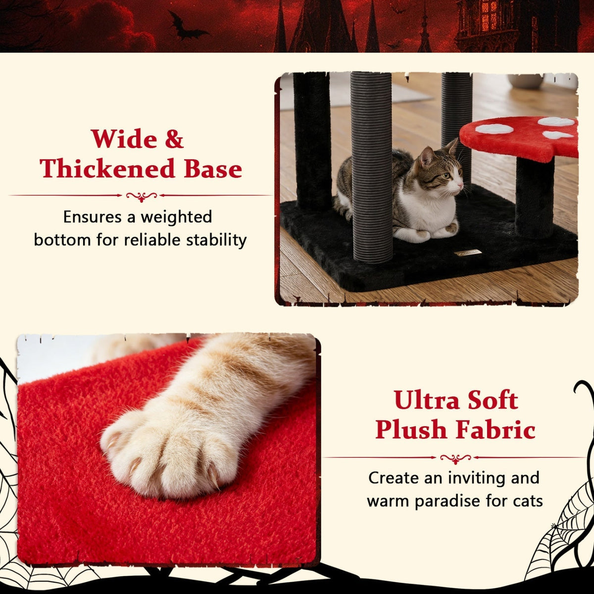 57-inch spooky gothic cat tree with platforms and scratching posts by GBruno Store, view 16