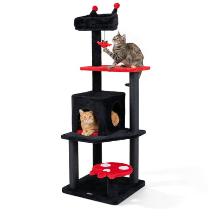 57-inch gothic cat tower with devil's ear perch, condo and spider toy by GBruno Store, view 11
