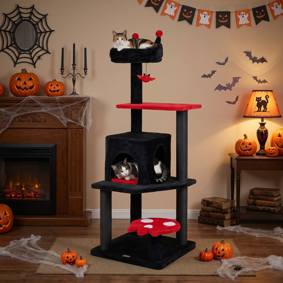 57-inch spooky gothic cat tree with platforms and scratching posts by GBruno Store, view 10