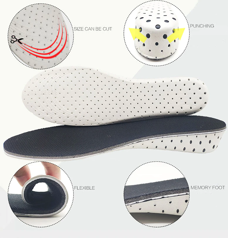 Men Women Invisible Height Increase Insoles Heel Lift Taller Shoe by Puce Gaia