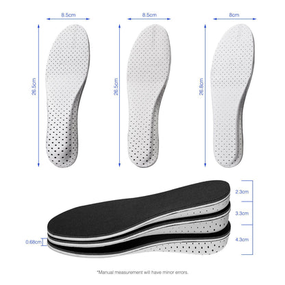 Men Women Invisible Height Increase Insoles Heel Lift Taller Shoe by Puce Gaia