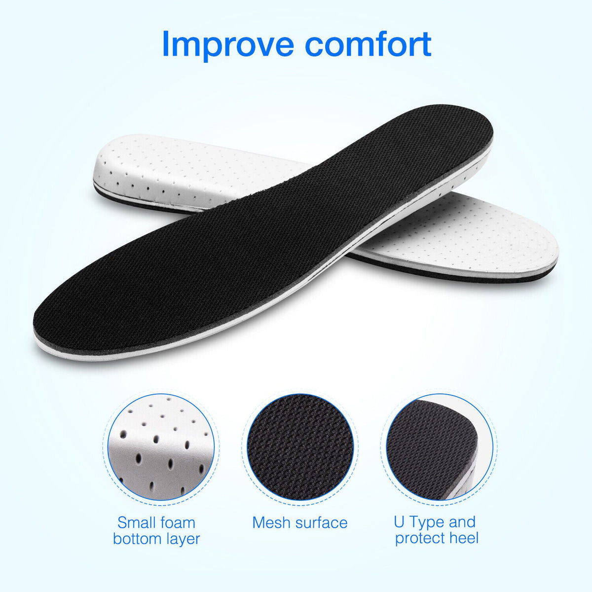Men Women Invisible Height Increase Insoles Heel Lift Taller Shoe by Puce Gaia