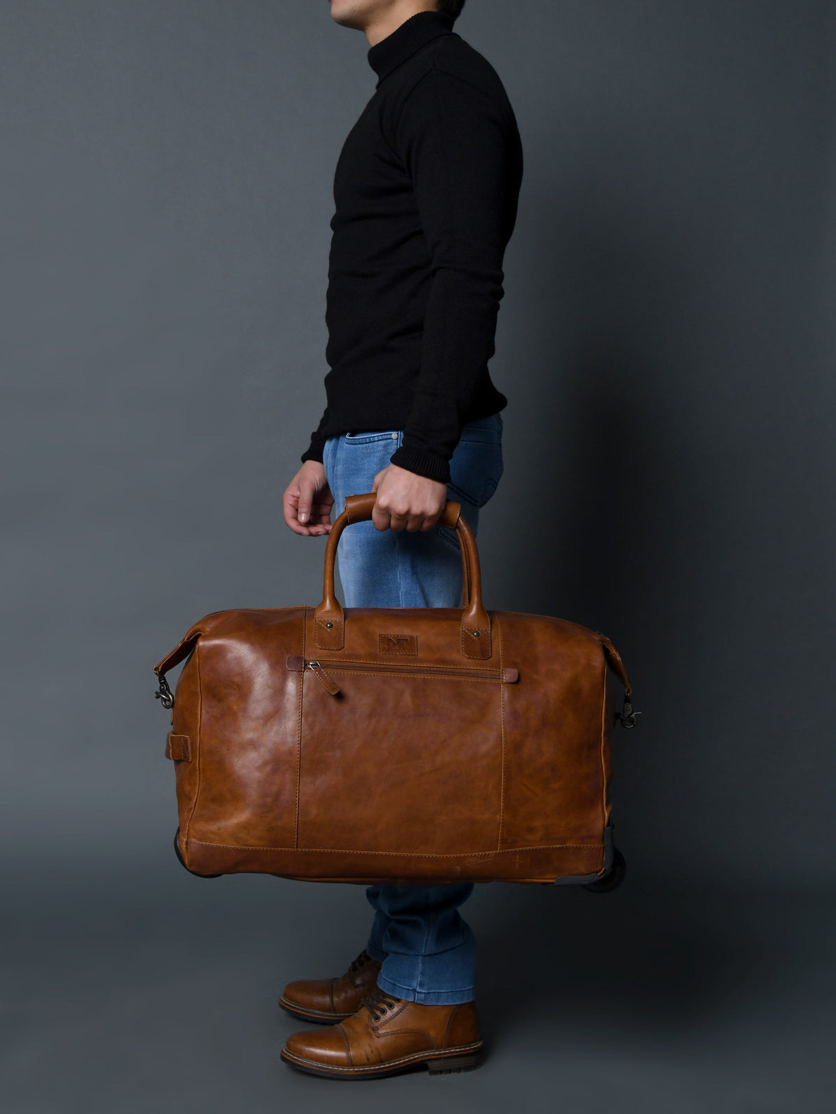 Harbor Leather Trolly Carry-On by Classy Leather Bags