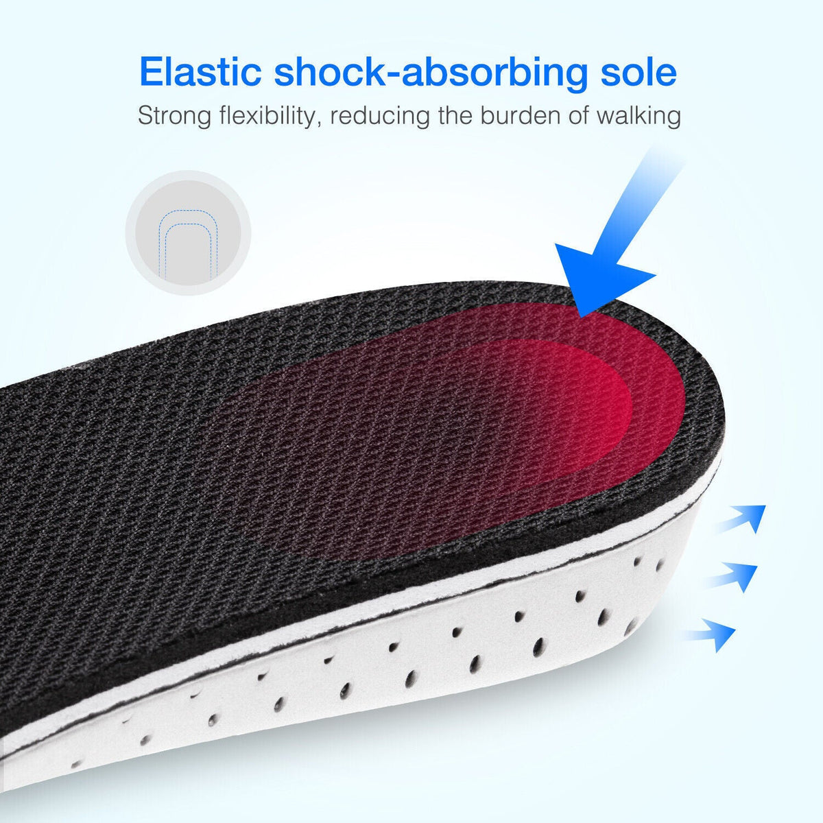 Men Women Invisible Height Increase Insoles Heel Lift Taller Shoe by Puce Gaia