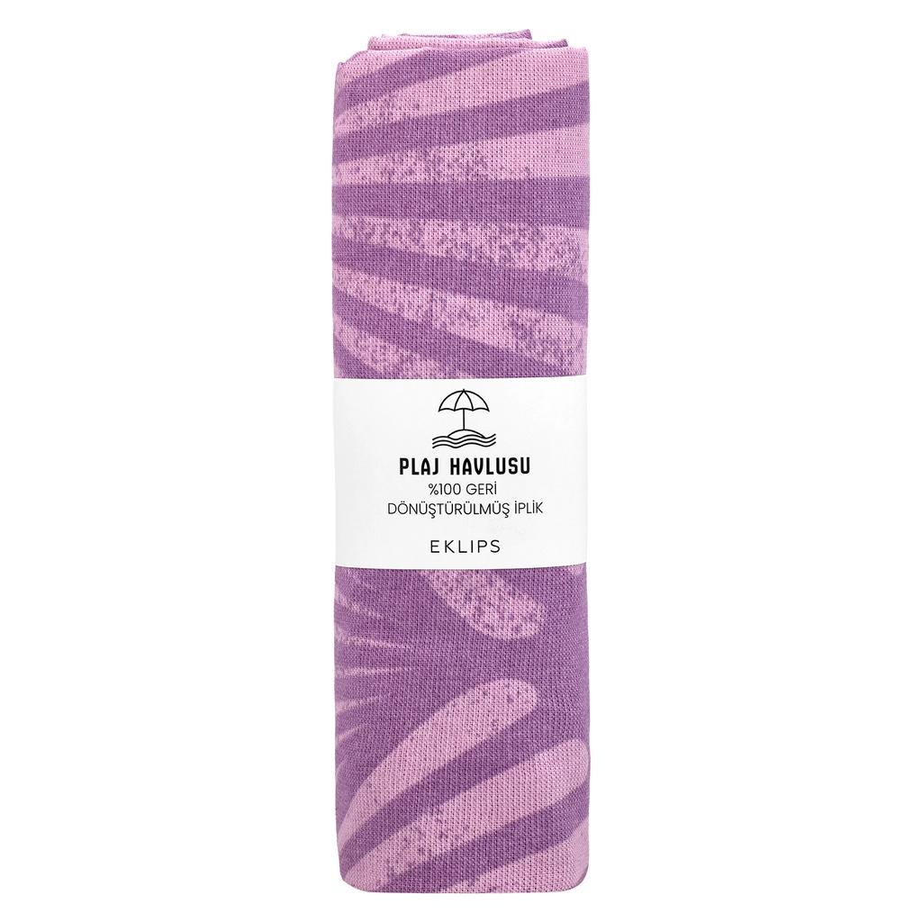 Eklips Seashell Pattern Purple Beach Towel by Beauty Care Bag
