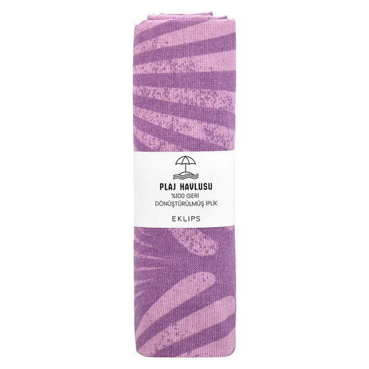 Eklips Seashell Pattern Purple Beach Towel by Beauty Care Bag